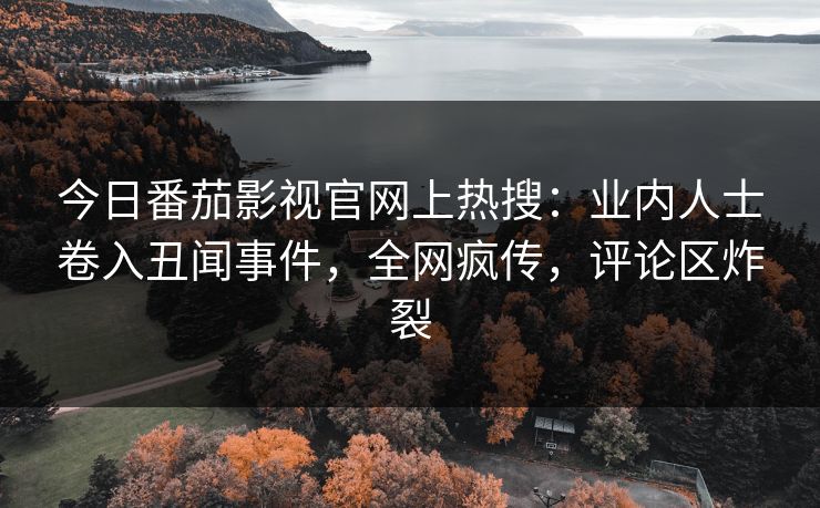 今日番茄影视官网上热搜：业内人士卷入丑闻事件，全网疯传，评论区炸裂